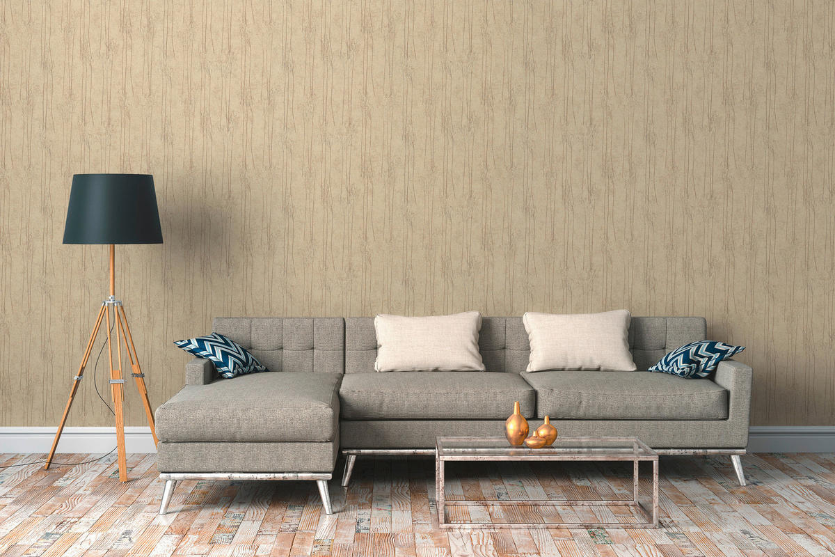 A.S.Creation Vliestapete beige B/H/D: ca. 53x1005x8,8 cm Vliestapete - beige (8,80/1005,00cm) - A.S.Creation