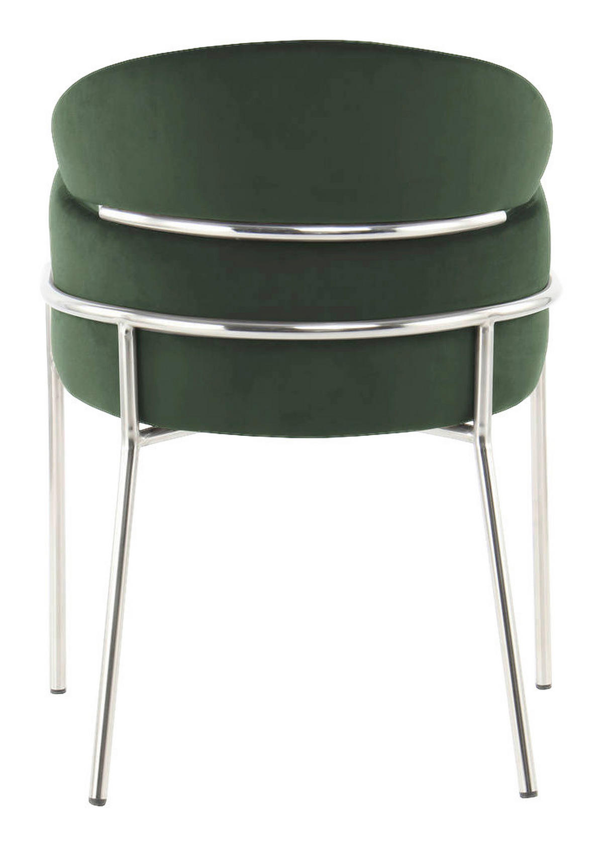 Stuhl Elva 101 grün Microfaser B/H/T: ca. 58x79x57 cm Elva 101 - grün/silber (58,00/79,00/57,00cm) - 360 Living