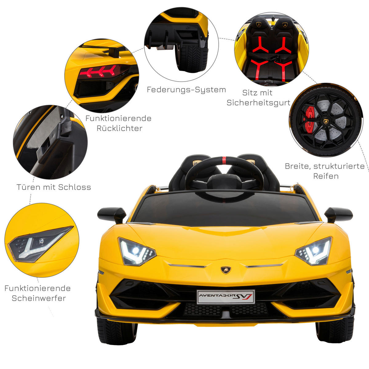 HOMCOM Kinder-Elektroauto gelb B/H/L: ca. 66,5x45,5x123 cm ▷ online bei POCO  kaufen