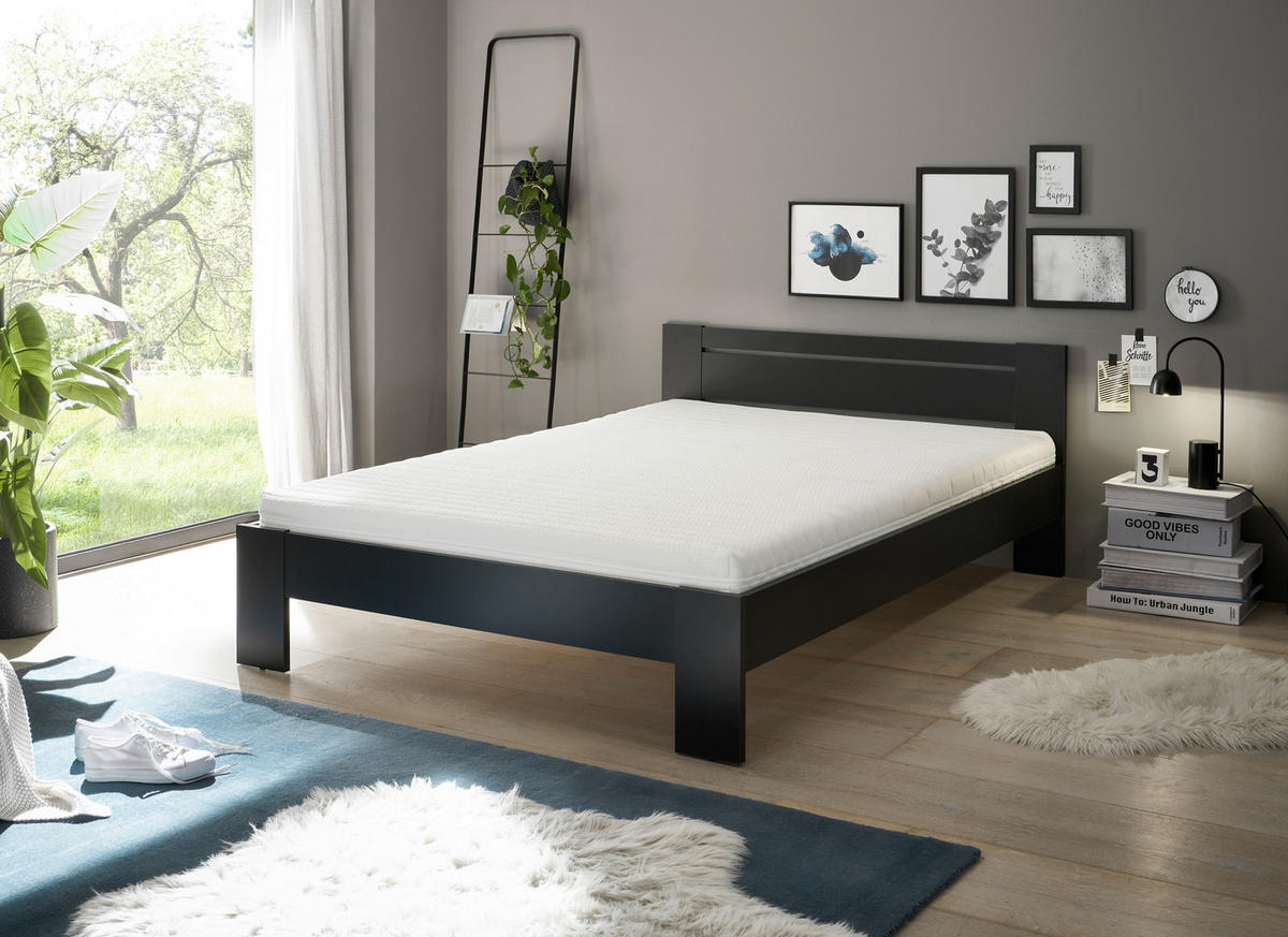 Futonbett Cannes schwarz Liegefläche B/L: ca. 120x200 cm Cannes - schwarz (125,00/71,00/204,00cm)