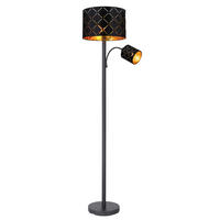 GLOBO Stehleuchte schwarz Metall H/D: ca. 162x35 cm E27 1 Brennstellen SUNNA - schwarz (35,00/162,00cm) - GLOBO