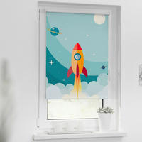 Verdunkelungsrollo Rakete blau B/L: ca. 100x150 cm Rakete - blau (100,00/150,00cm) - LICHTBLICK