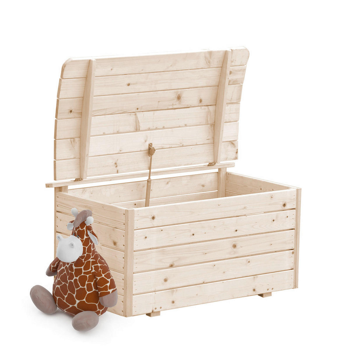 Timbela Aufbewahrungsbox M034 natur Holz B/H/L: ca. 80x47x50 cm M034 - natur (50,00/80,00/47,00cm) - Timbela