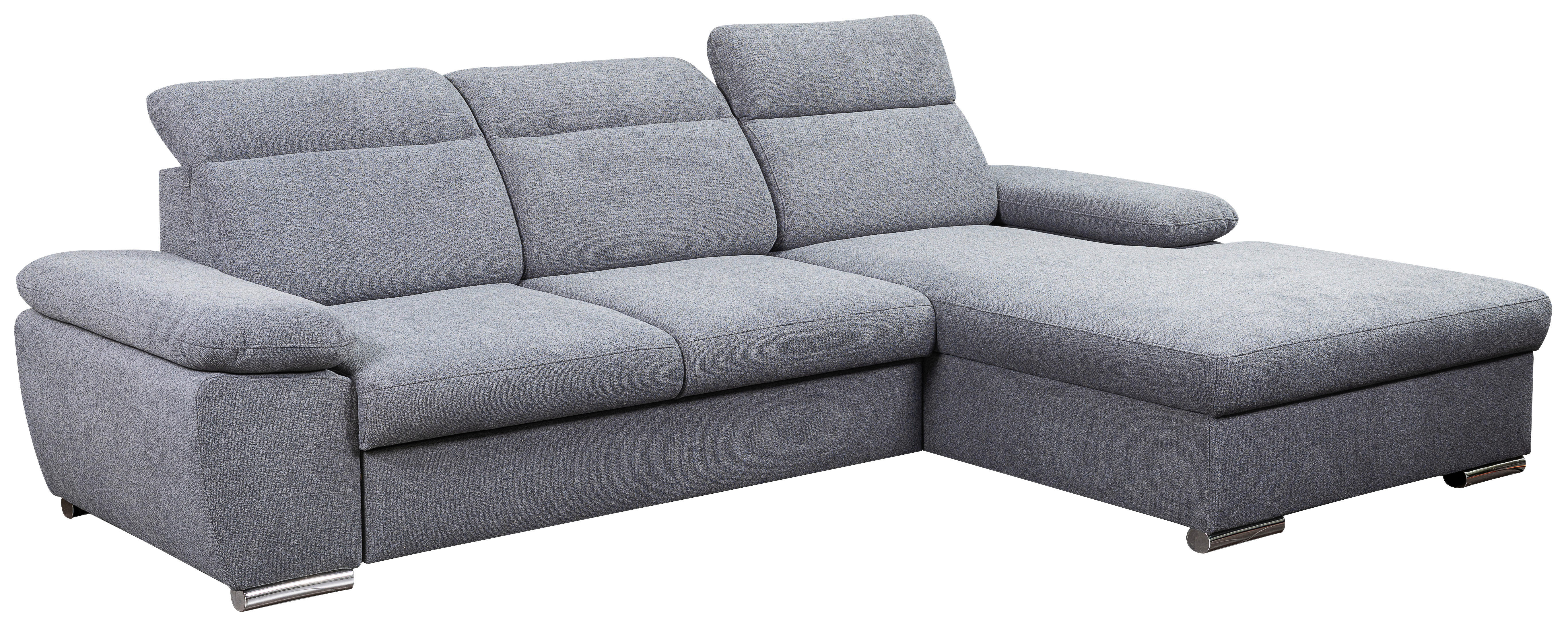 Funktionsecke Palma dunkelgrau Microfaser B/H/T: ca. 285x100x182 cm Palma - Chrom/dunkelgrau (285,00/100,00/182,00cm)