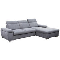 Funktionsecke Palma dunkelgrau Microfaser B/H/T: ca. 285x100x182 cm Palma - Chrom/dunkelgrau (285,00/100,00/182,00cm)
