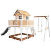 AXI Spielhaus Liam braun B/H/L: ca. 541x291x277 cm Liam - braun/weiß (277,00/541,00/291,00cm) - AXI