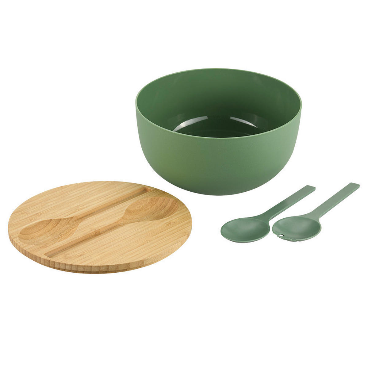 Kesper Salatschale braun Bambus B/H/L: ca. 24x13x24 cm Salatschale - braun/grün (24,00/24,00/13,00cm) - Kesper