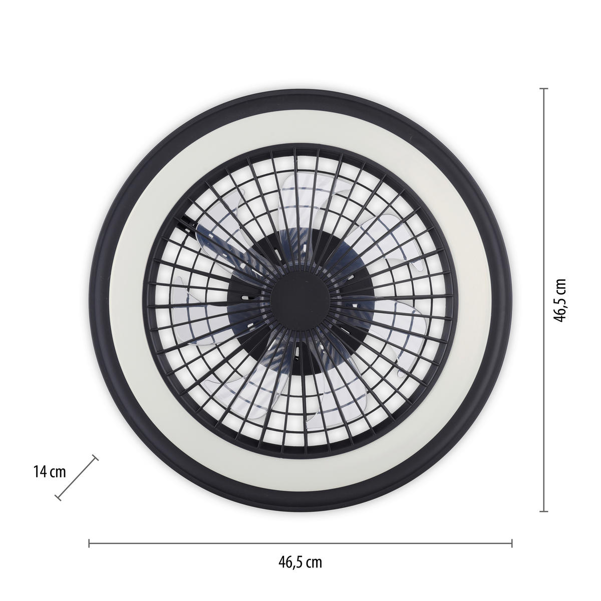 Just Light LED-Deckenventilator schwarz B/H/L: ca. 45,5x14x45,5 cm max. 36 W LED-Deckenventilator_Brandon - schwarz (45,50/45,50/14,00cm) - Just Light