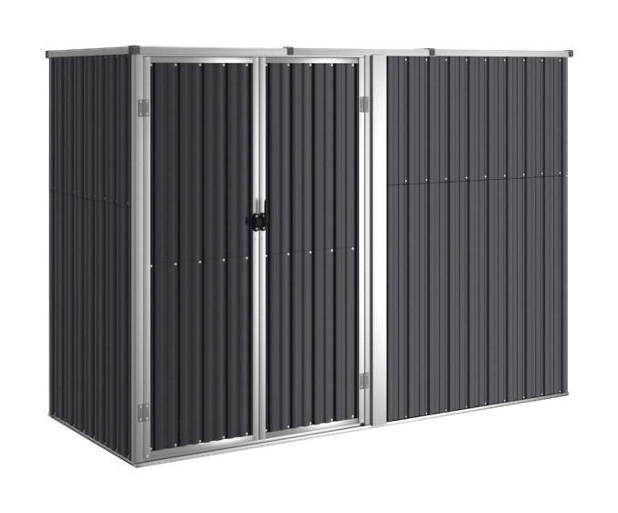 VidaXL Geräteschuppen anthrazit Stahl B/H/T: ca. 225x161x89 cm Geräteschuppen - anthrazit (225,00/161,00/89,00cm) - VidaXL