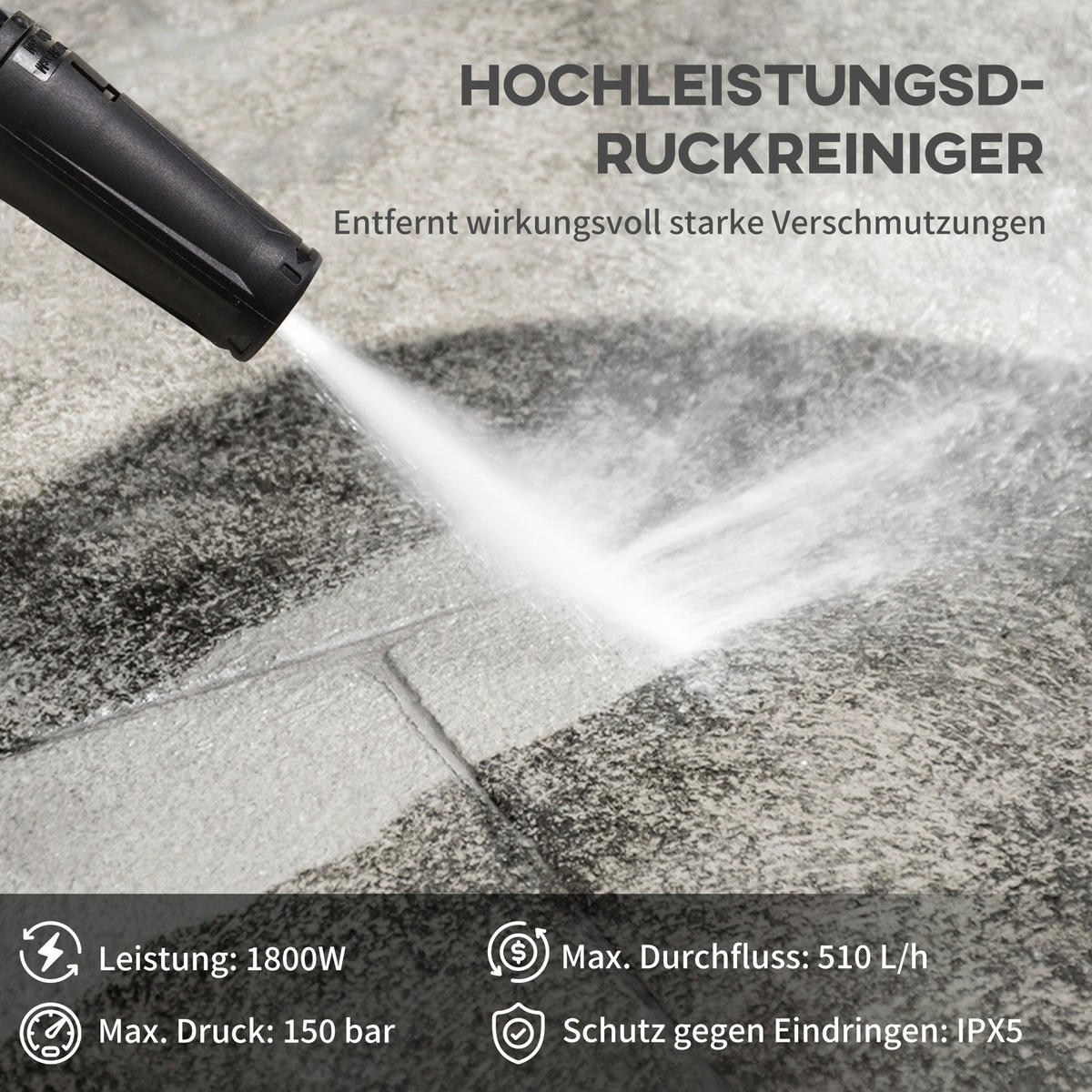 DURHAND Hochdruckreiniger mit Zubehör Hochdruckreiniger_mit_Zubehör - blau (35,00/27,00/78,00cm) - DURHAND