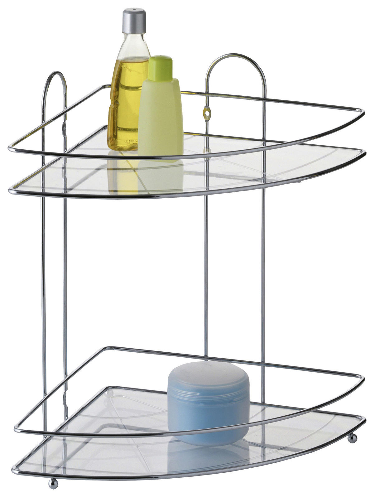 Eckregal Chrom Edelstahl B/H/T: ca. 25x33x25 cm Eckregal_Napoli 282059 - Chrom (25,00/33,00/25,00cm) - Axentia