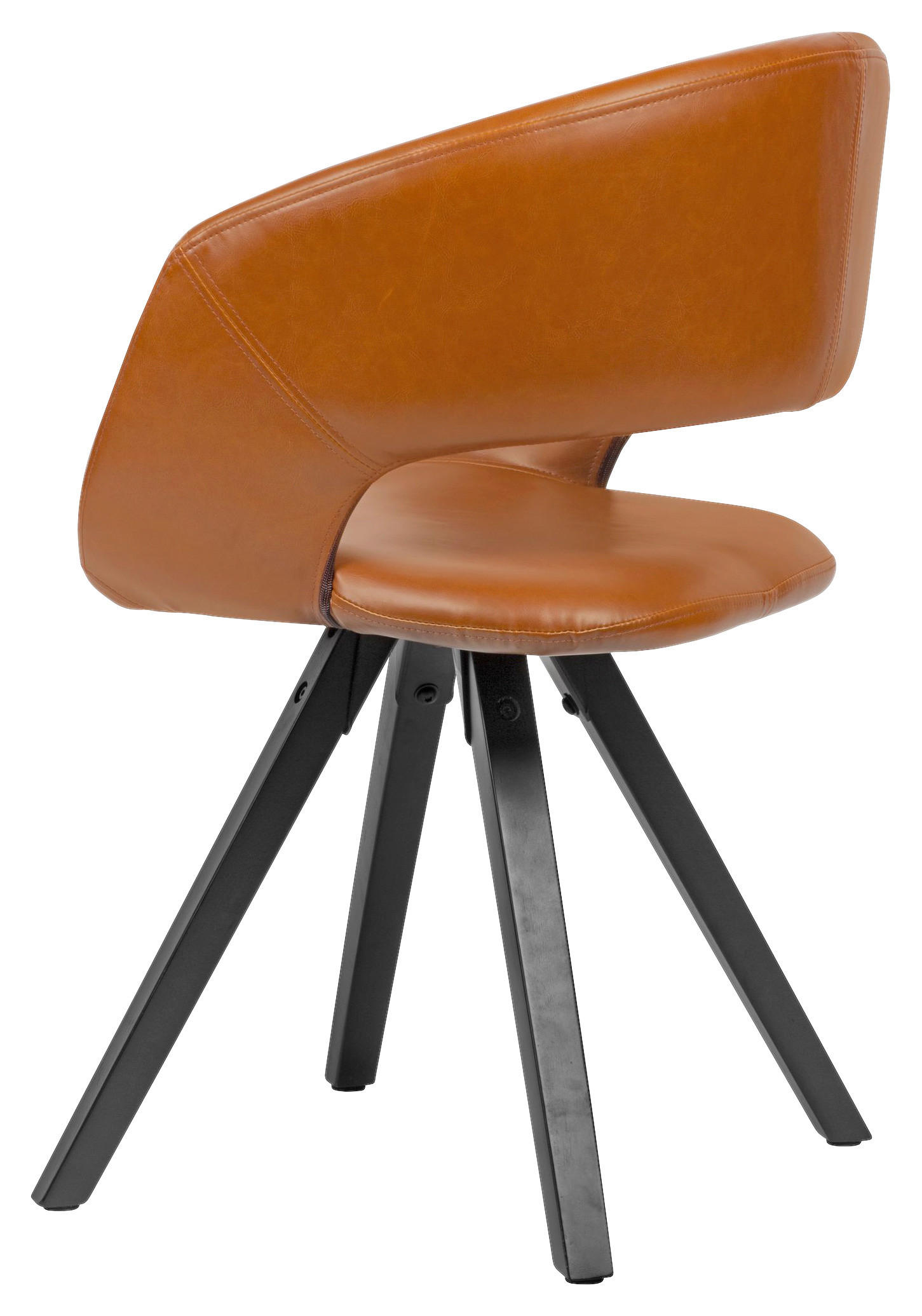 Stuhl braun schwarz Kunstleder Echtholz B/H/T: ca. 39x80x43 cm Esszimmerstuhl - braun/schwarz (39,00/80,00/43,00cm)