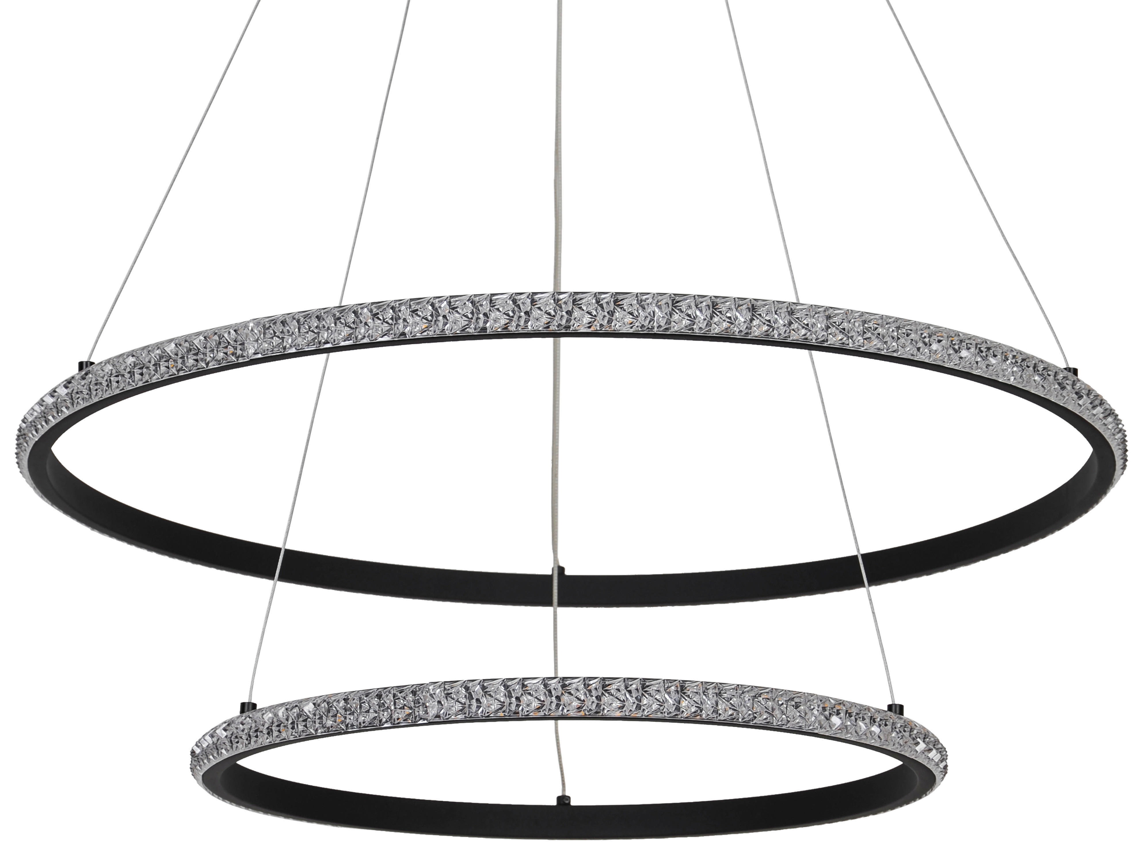 POCOline LED-Pendelleuchte schwarz Metall Acryl H/D: ca. 120x60 cm LED-Pendelleuchte_Aletta - schwarz (60,00/120,00cm) - POCOline