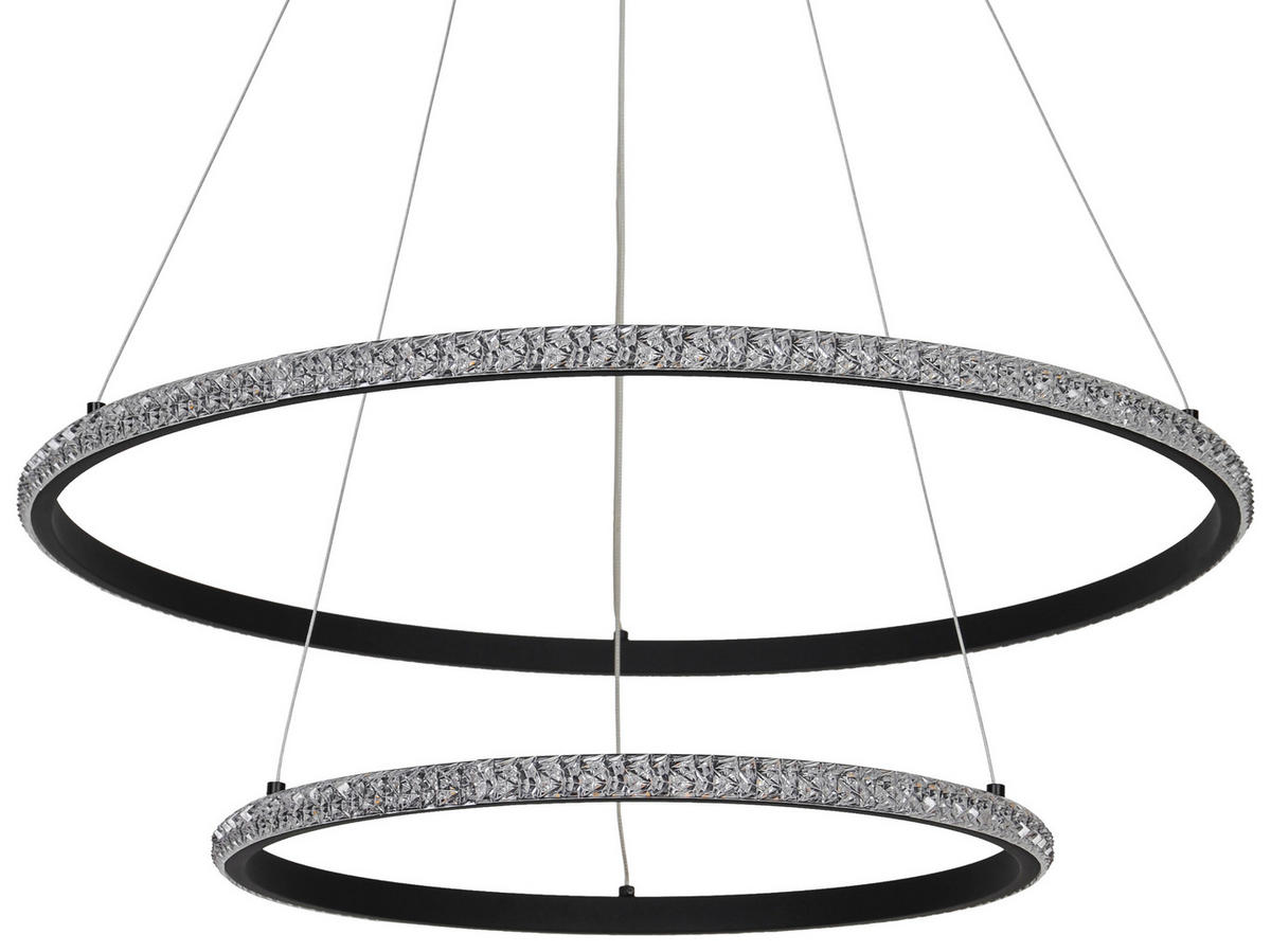 POCOline LED-Pendelleuchte schwarz Metall Acryl H/D: ca. 120x60 cm LED-Pendelleuchte_Aletta - schwarz (60,00/120,00cm) - POCOline