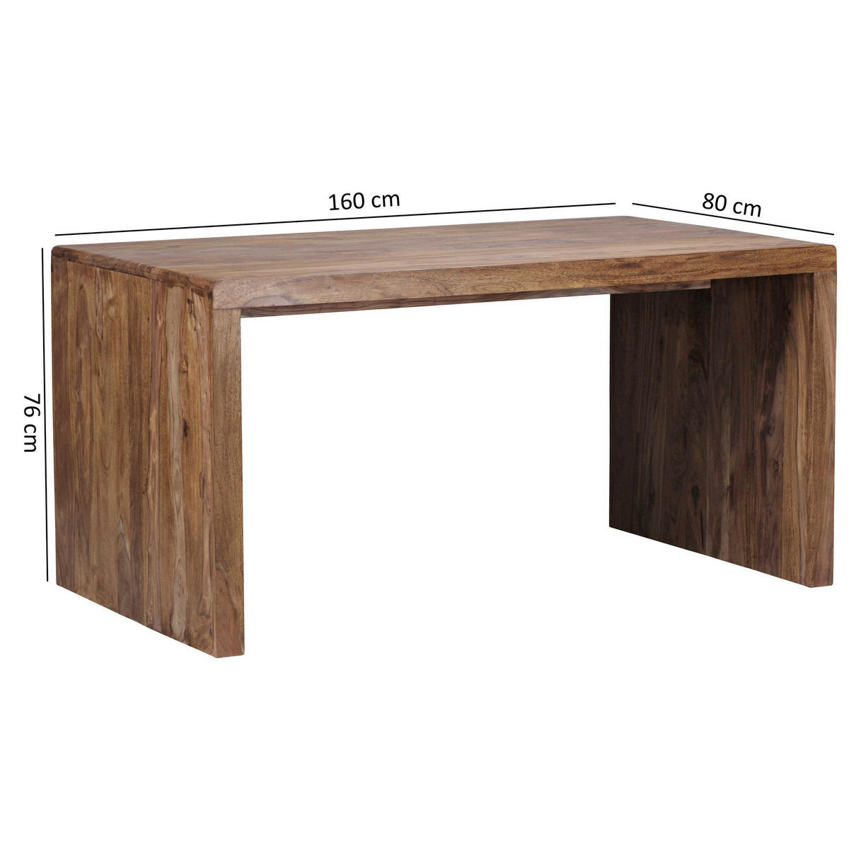 Schreibtisch natur B/H/T: ca. 160x76x80 cm Schreibtisch - natur (160,00/76,00/80,00cm) - Wohnling
