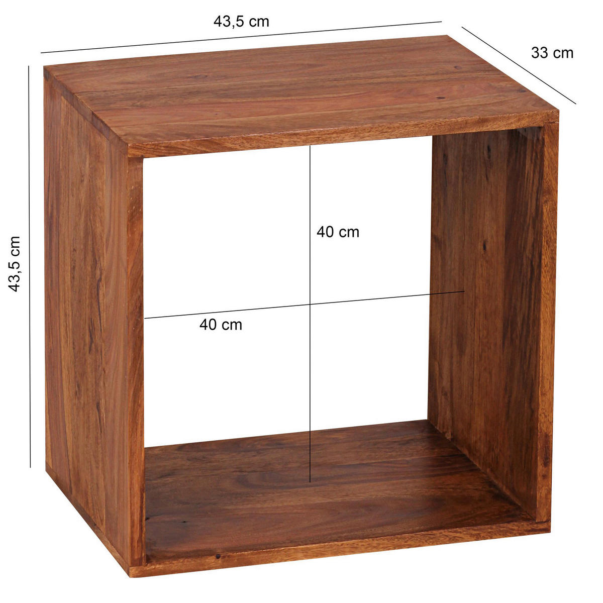 Beistelltisch natur Echtholz B/H/T: ca. 43,5x43,5x33 cm Beistelltisch - natur (43,50/43,50/33,00cm) - Wohnling