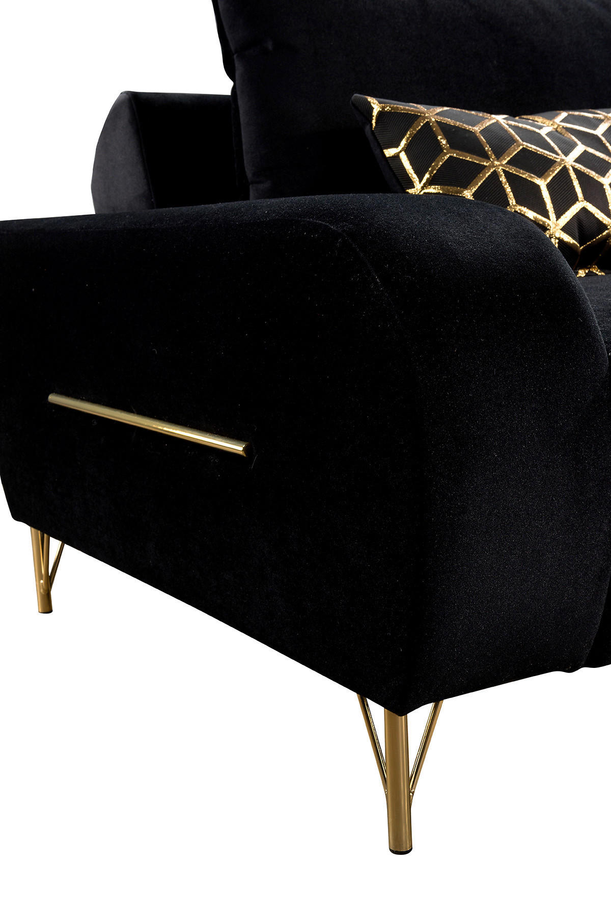 Polsterecke Bodrum schwarz Plüsch B/H/T: ca. 340x89x296 cm Bodrum - gold/schwarz (340,00/89,00/296,00cm)