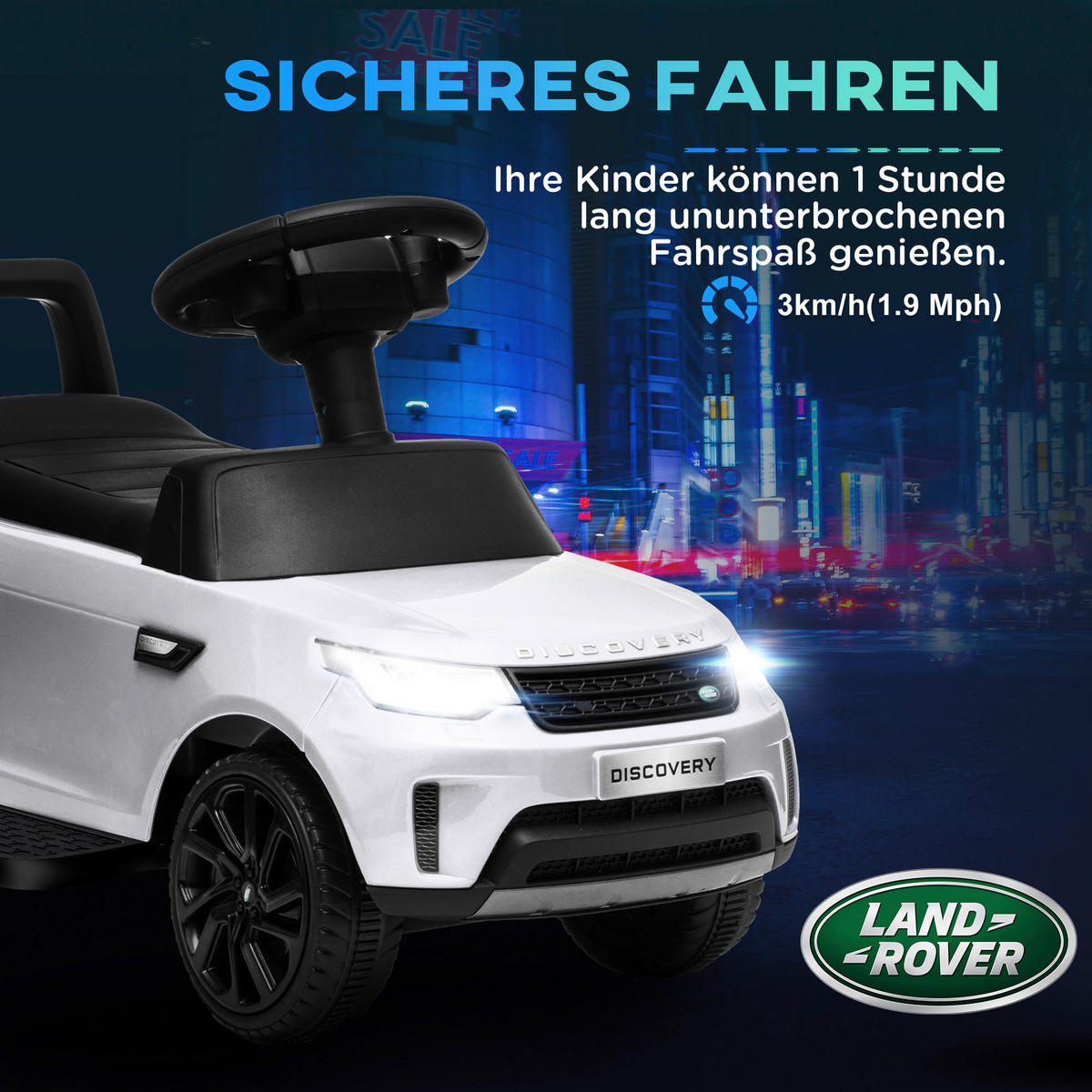 AIYAPLAY Kinder-Elektroauto weiß B/H/L: ca. 43x40x65 cm Kinder-Elektroauto - weiß (65,00/43,00/40,00cm) - AIYAPLAY