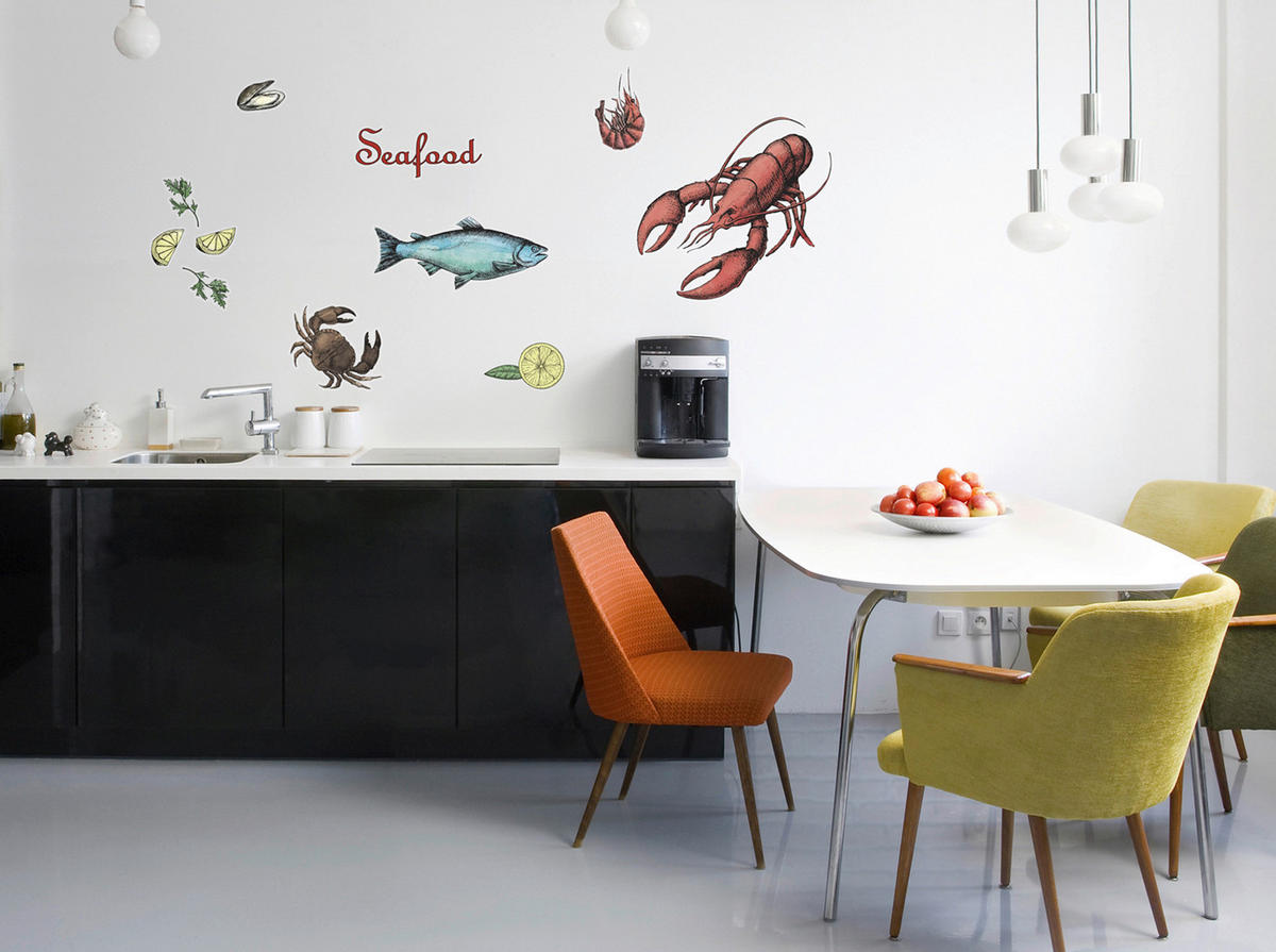 Komar Wandtattoo Seafood Tiere Seafood B/L: ca. 50x70 cm Seafood - (50,00/70,00cm) - Komar