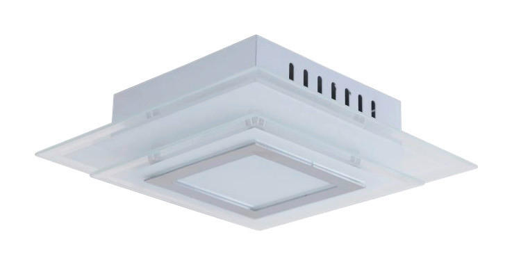 Näve Leuchten LED Wand- und Deckenleuchte NV1191126 silber Metall Glas B/H/T: ca. 28x8x28 cm null 1 Brennstellen Lucca - silber (28,00/8,00/28,00cm) - Näve Leuchten