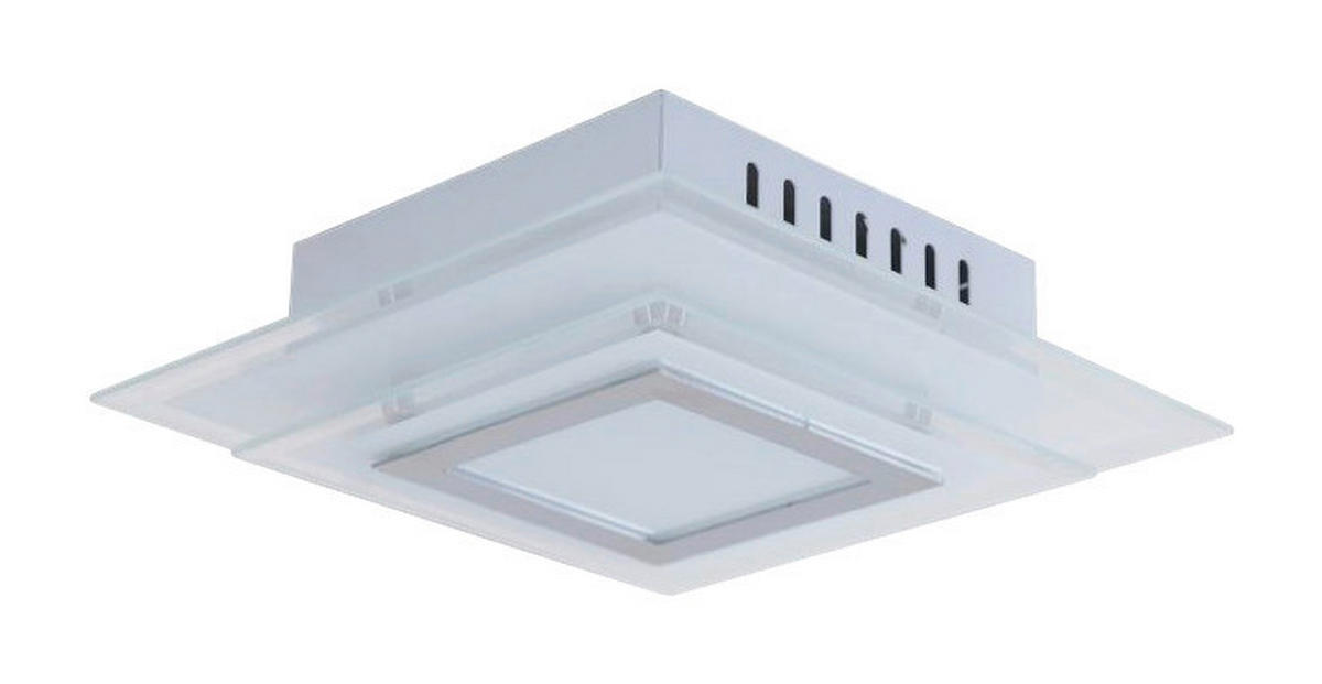 Näve Leuchten LED Wand- und Deckenleuchte NV1191126 silber Metall Glas B/H/T: ca. 28x8x28 cm null 1 Brennstellen Lucca - silber (28,00/8,00/28,00cm) - Näve Leuchten