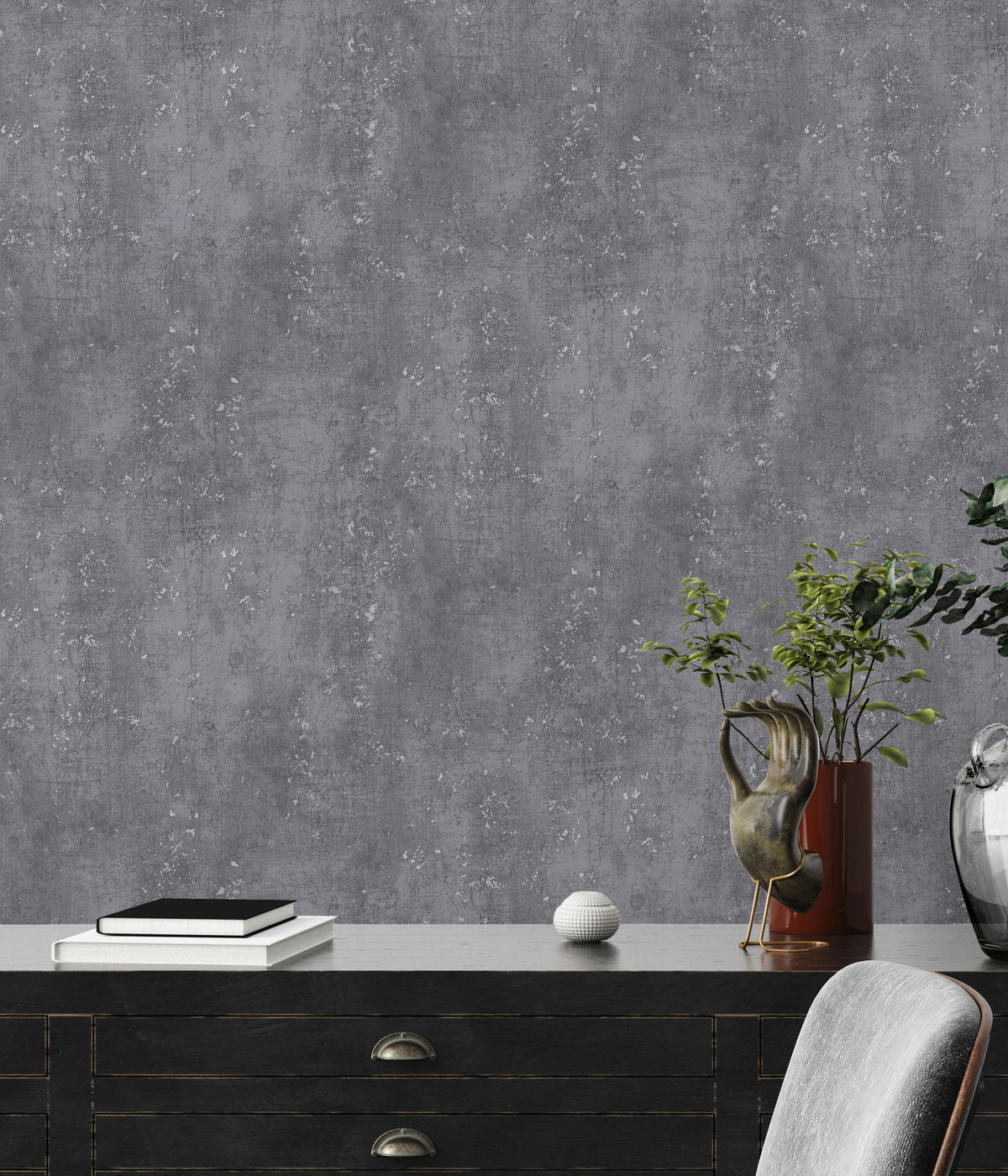 A.S.Creation Vliestapete anthrazit B/H/D: ca. 53x1005x8 cm Vliestapete - anthrazit (8,00/1005,00cm) - A.S.Creation