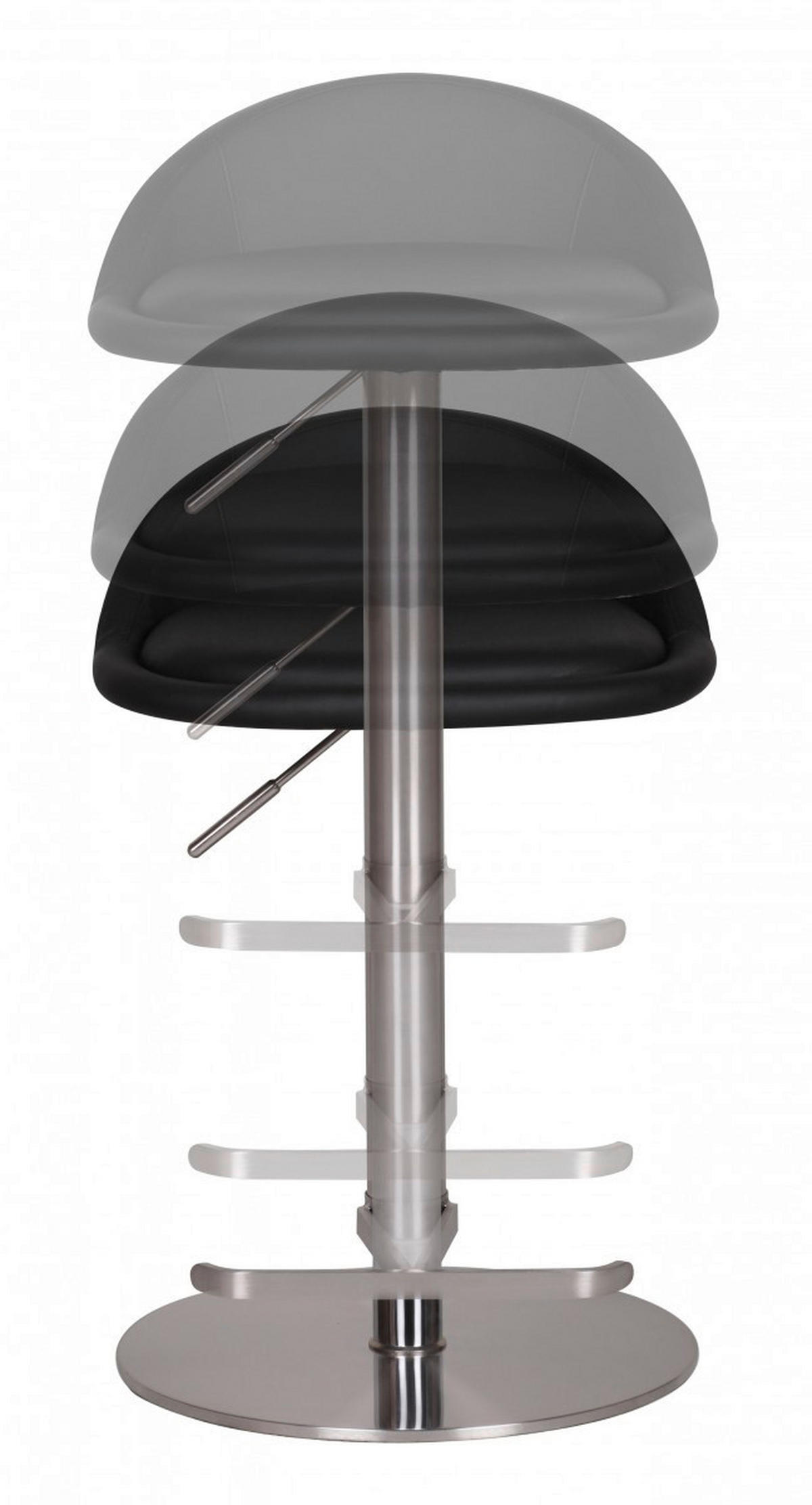 Barhocker schwarz Edelstahl Kunstleder Edelstahl Kunstleder Edelstahl B/H/T: ca. 36x65x37 cm Edelstahl Barhocker - schwarz/Edelstahl (36,00/65,00/37,00cm) - Wohnling
