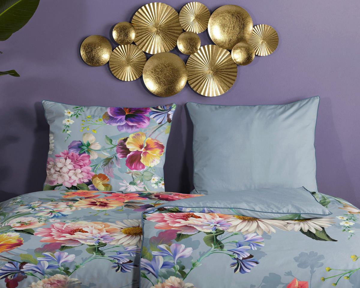 Baumwoll Bettwäsche Novara Satin Novara - grau (155,00/220,00cm) - Descanso