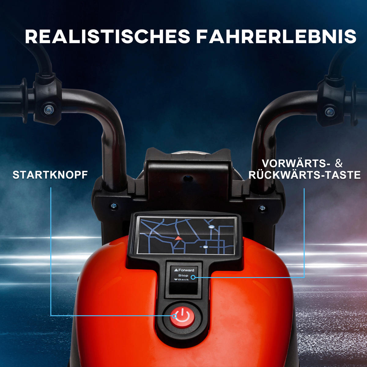 HOMCOM Kinder-Elektromotorrad schwarz B/H/L: ca. 42x57x76 cm Kinder-Elektromotorrad - rot/schwarz (76,00/42,00/57,00cm) - HOMCOM