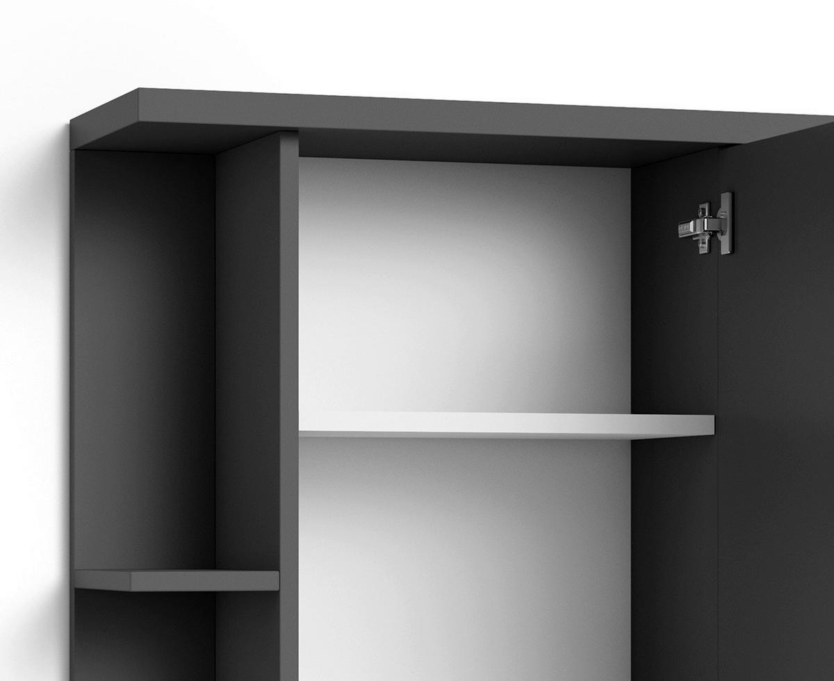 Spiegelschrank NEBRASKA anthrazit B/H/T: ca. 60x70x25 cm NEBRASKA - anthrazit (60,00/70,00/25,00cm) - byLIVING
