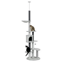 PawHut Kratzbaum grau Spanplatte B/H/L: ca. 60x255x60 cm Kratzbaum - grau (60,00/60,00/255,00cm) - PawHut