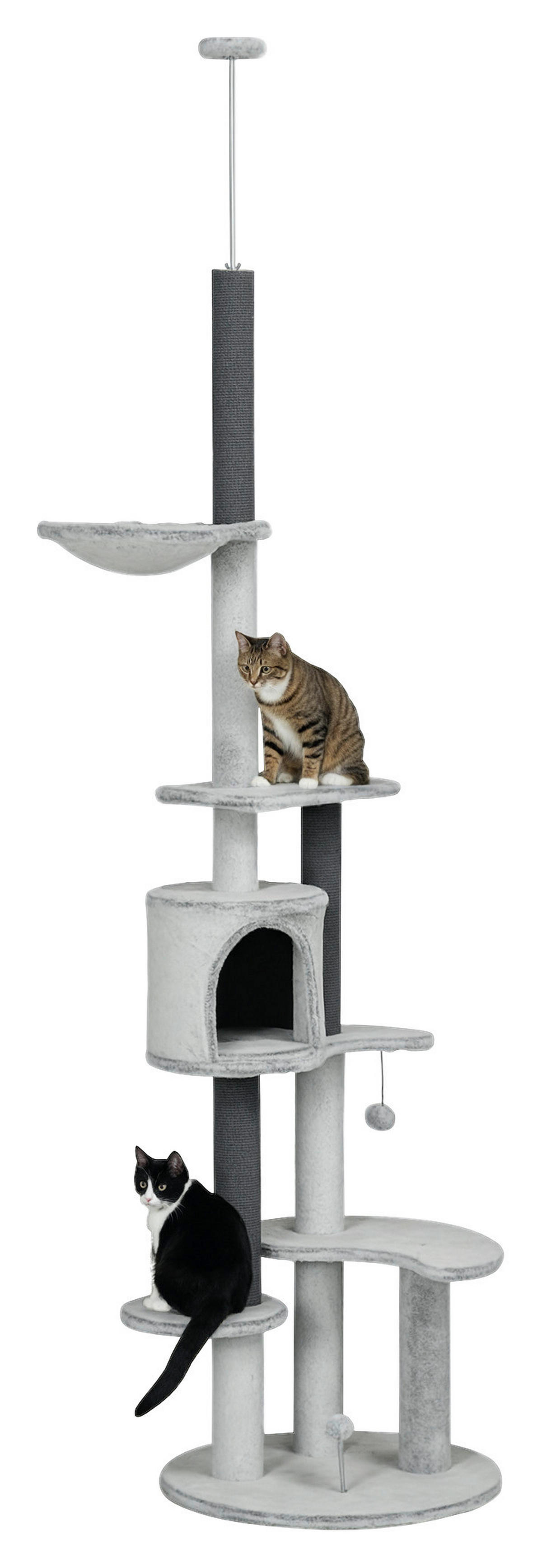 PawHut Kratzbaum grau Spanplatte B/H/L: ca. 60x255x60 cm Kratzbaum - grau (60,00/60,00/255,00cm) - PawHut