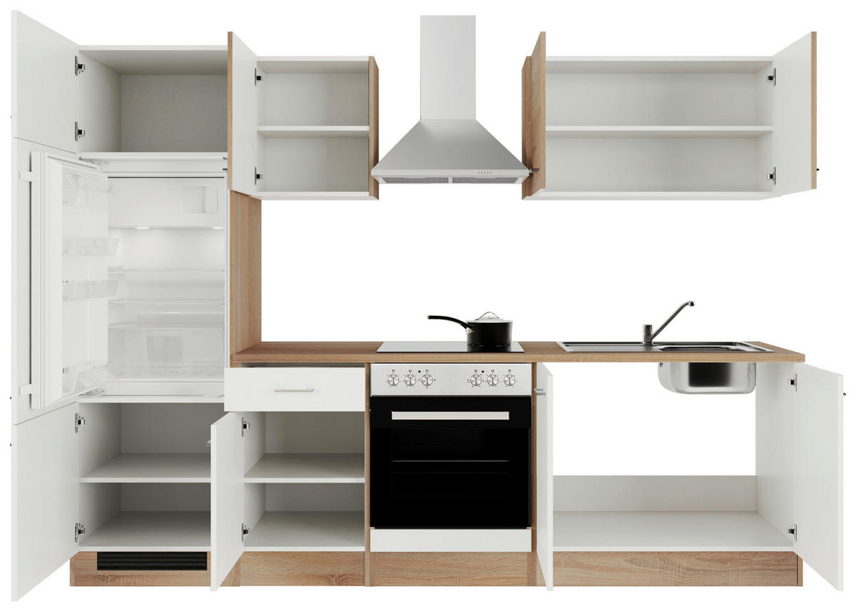 Küchenblock Samoa weiß B/H/T: ca. 270x200x60 cm Samoa - Eiche/weiß (270,00/200,00/60,00cm) - Flex-Well