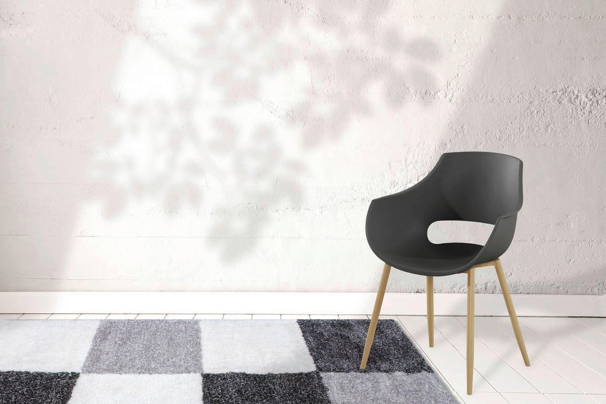 Stuhl Alice 100 2er schwarz Kunststoff B/H/T: ca. 59x85x58 cm Alice 100 2er - Eiche/schwarz (59,00/85,00/58,00cm) - 360 Living