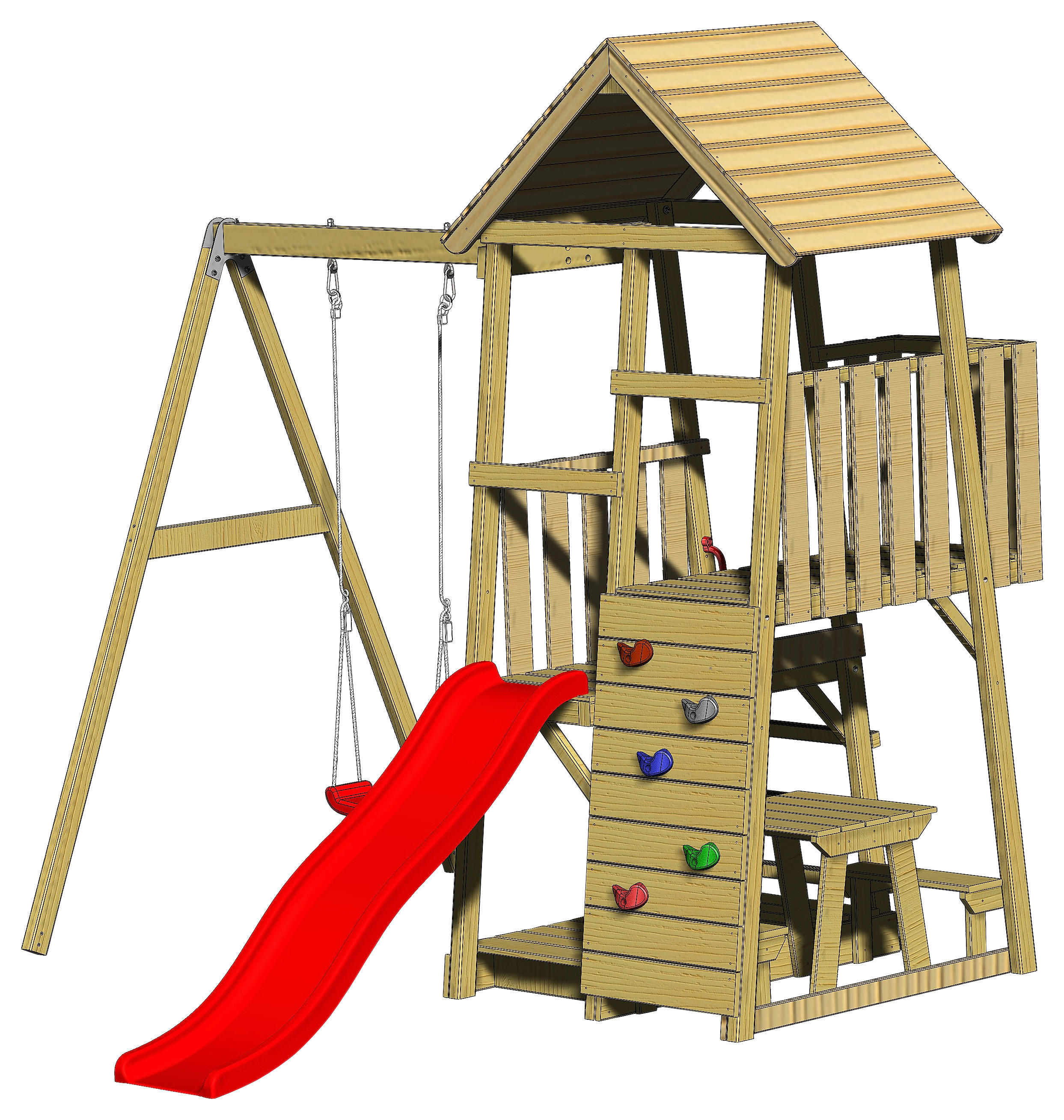 Wendi Toys Stelzenspielhaus Gorilla natur B/H/L: ca. 270x270x290 cm Gorilla - natur (290,00/270,00/270,00cm) - Wendi Toys