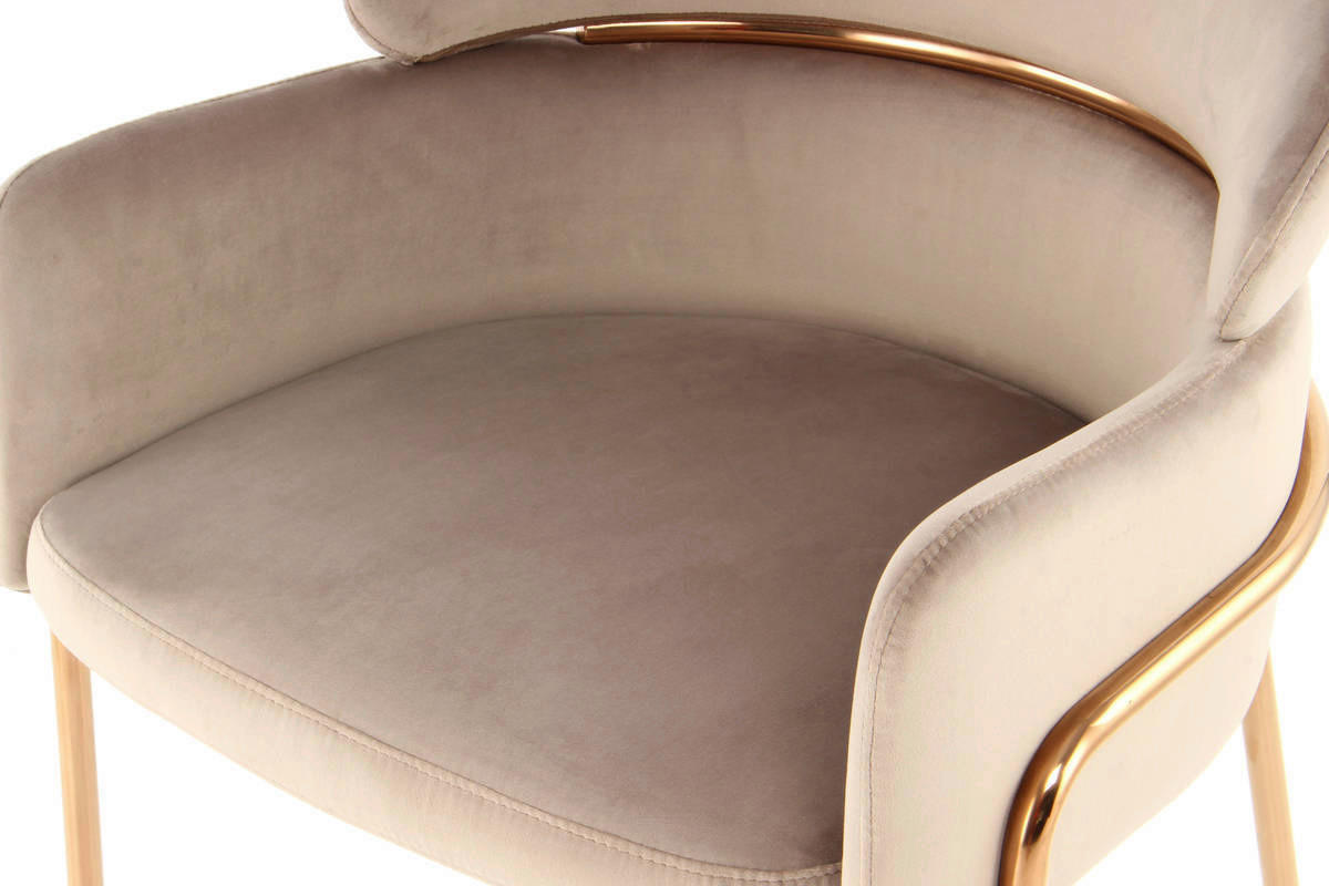 Stuhl Corey 100 taupe Microfaser B/H/T: ca. 58x79x57 cm Corey 100 - roségold/taupe (58,00/79,00/57,00cm) - 360 Living