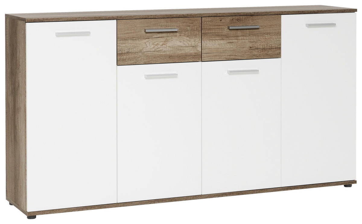 Kommode Jacky 3 B/H/T: ca. 160x85x35 cm Jacky 3 - Eiche/weiß (160,00/85,00/35,00cm)