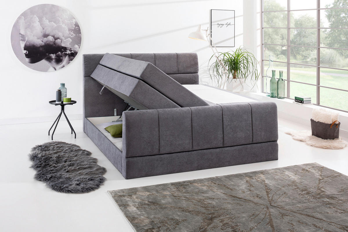 Boxspringbett Nadira grau Liegefläche B/L: ca. 180x200 cm Nadira - grau (181,00/113,00/229,00cm)