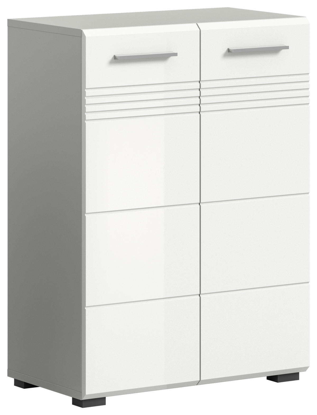 Midischrank Copa hellgrau weiß Hochglanz B/H/T: ca. 60x80x30 cm Copa - hellgrau/weiß (60,00/80,00/30,00cm) - xonox.home
