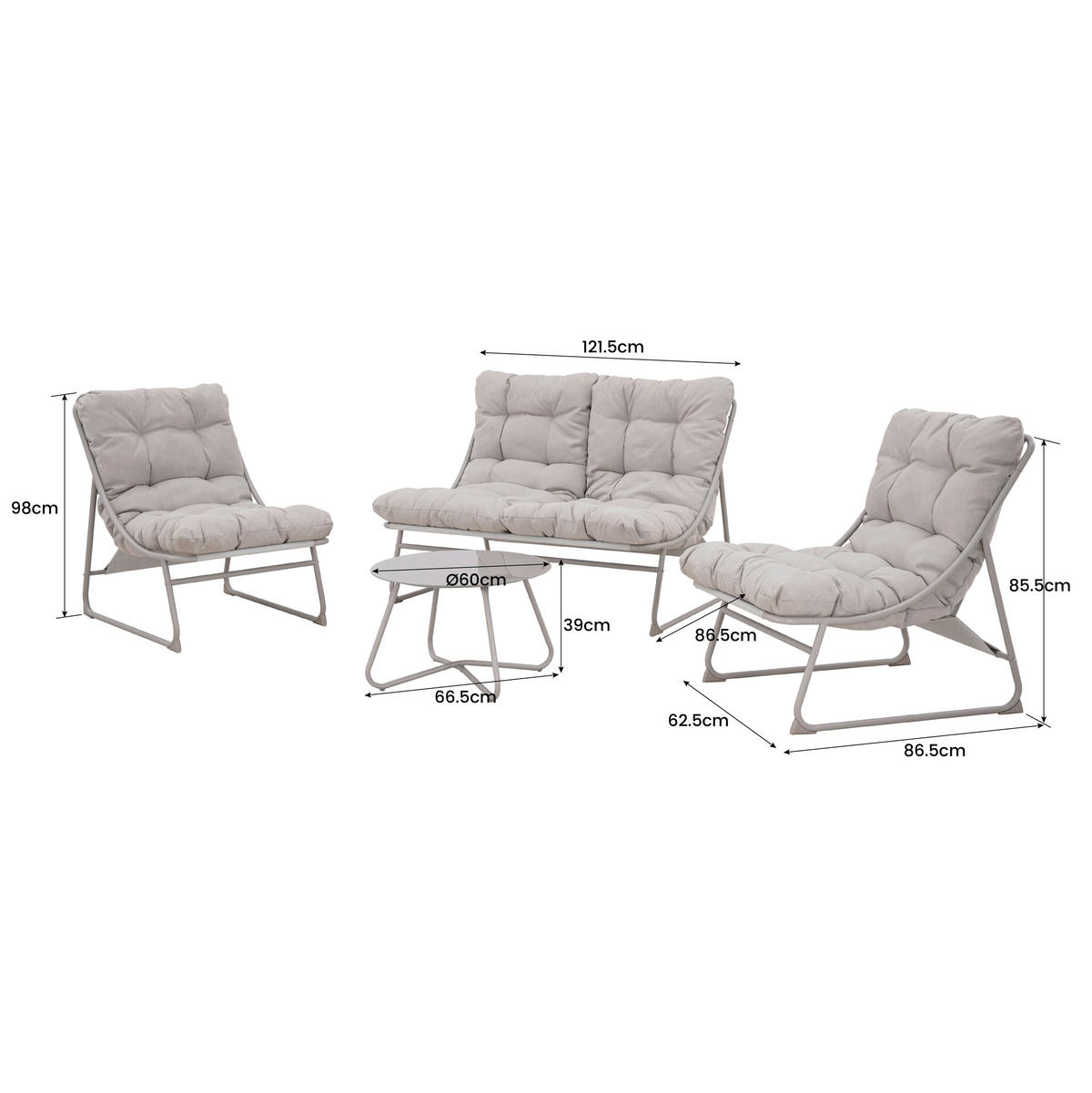 POCOline Gartensitzgruppe beige Textilene Gartensitzgruppe_Samba_4tlg. - beige - POCOline