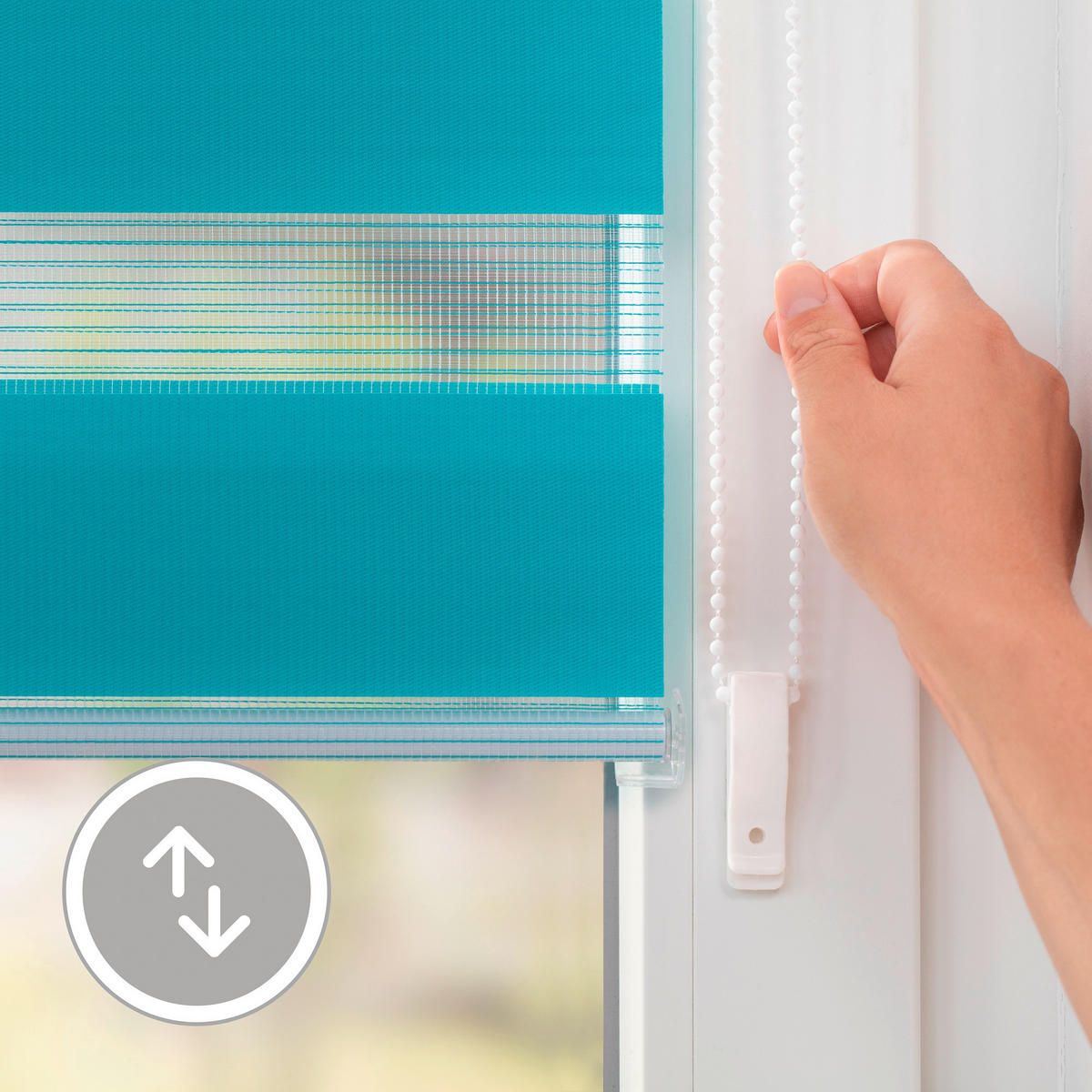 Doppelrollo Duo blau B/L: ca. 45x150 cm Duo - blau (45,00/150,00cm) - LICHTBLICK