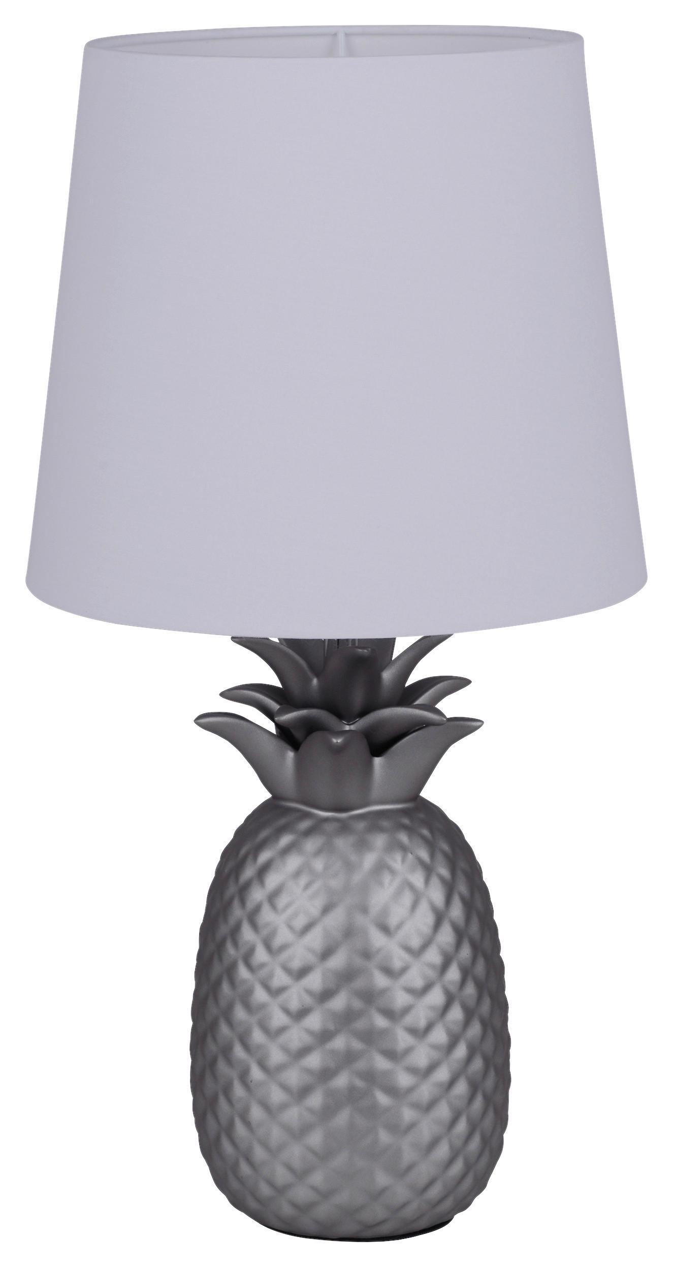 Näve Leuchten Tischleuchte 3150659 silber Keramik B/H/T: ca. 23x45x23 cm E14 1 Brennstellen Tischleuchte Ananas - silber (23,00/45,00/23,00cm) - Näve Leuchten