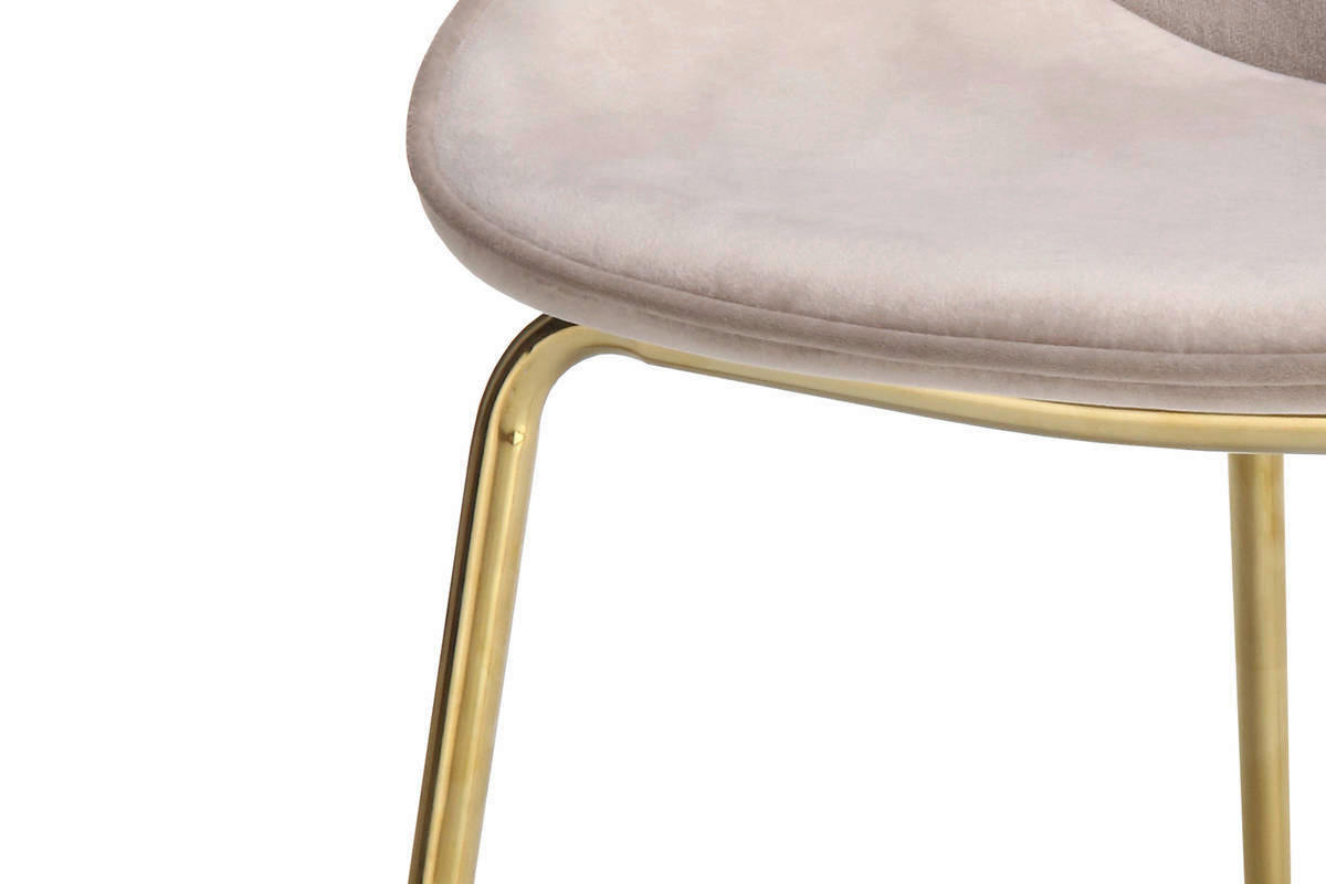 Stuhl Charlize 100 2er beige Microfaser B/H/T: ca. 48x87x59 cm Charlize 100 2er - beige/messing (48,00/87,00/59,00cm) - 360 Living