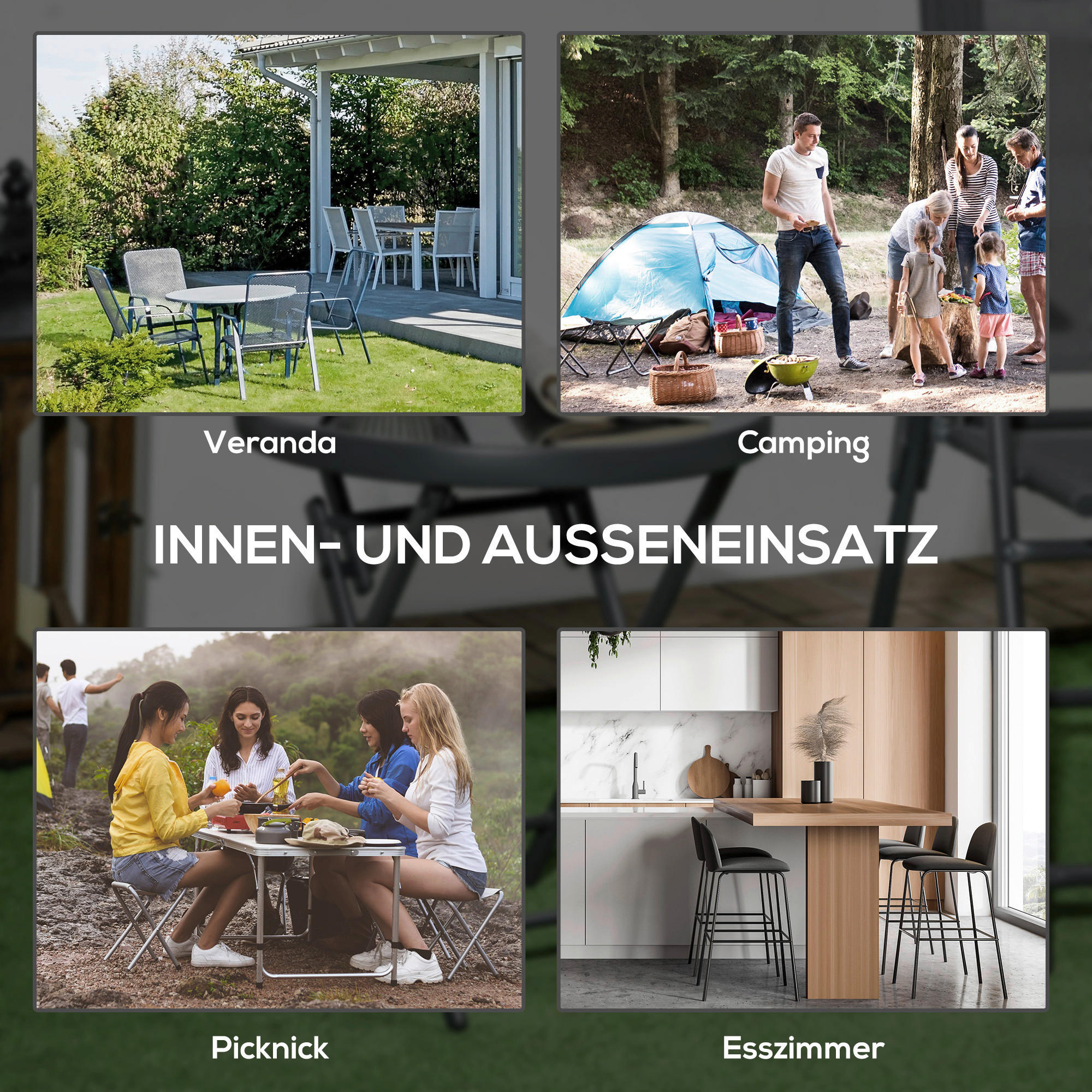 Thumbnail - Outsunny Garten-Beistelltisch 2er-Set teak Akazie B/H/L: ca. 45x45x45 cm