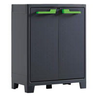 Keter Kunststoffschrank Moby grau Kunststoff B/H/T: ca. 80x100x44 cm Moby - anthrazit/grün (80,00/100,00/44,00cm) - Keter
