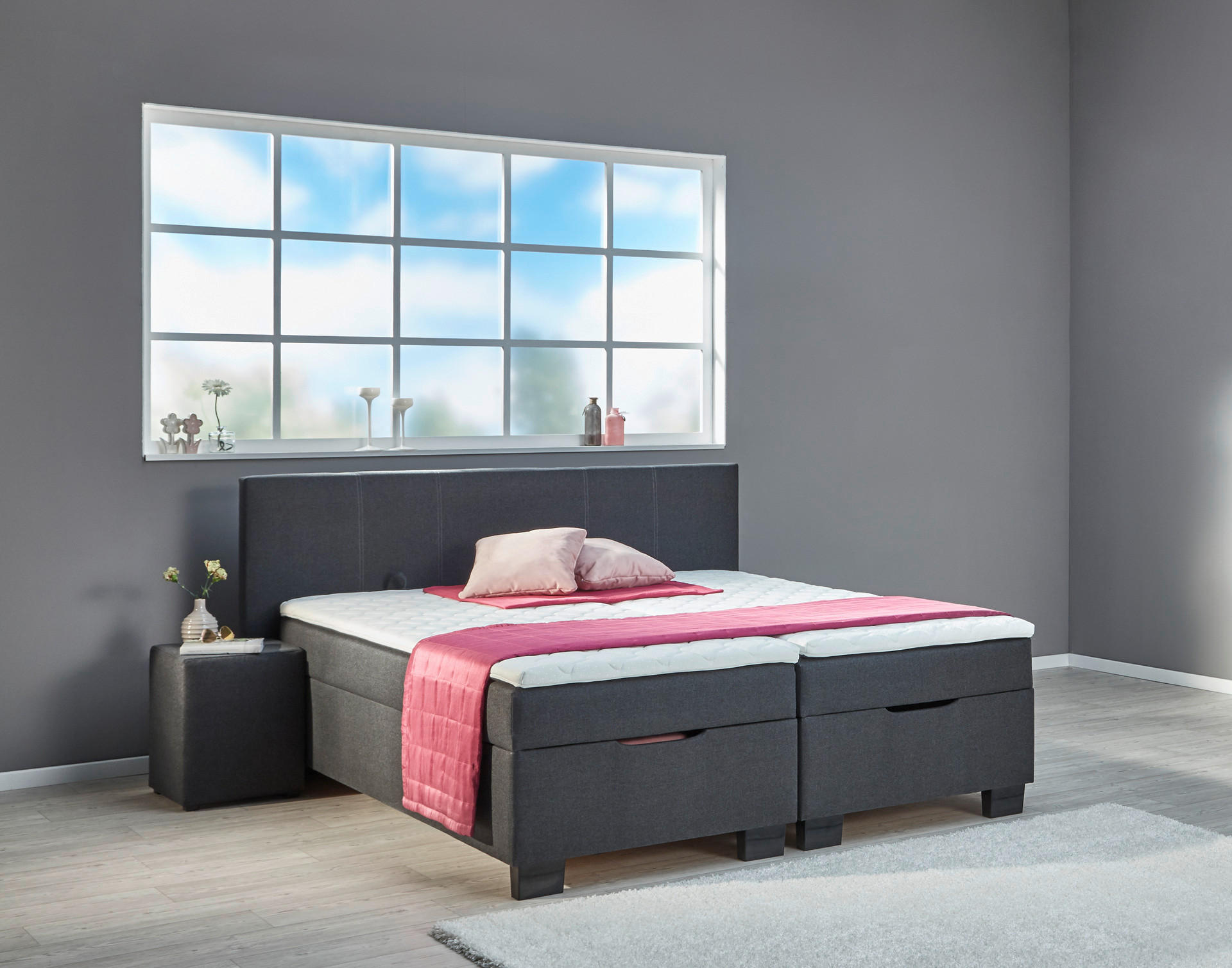 Boxbett Trevi anthrazit Liegefläche B/L: ca. 180x200 cm Trevi - anthrazit (180,00/56,00/200,00cm)