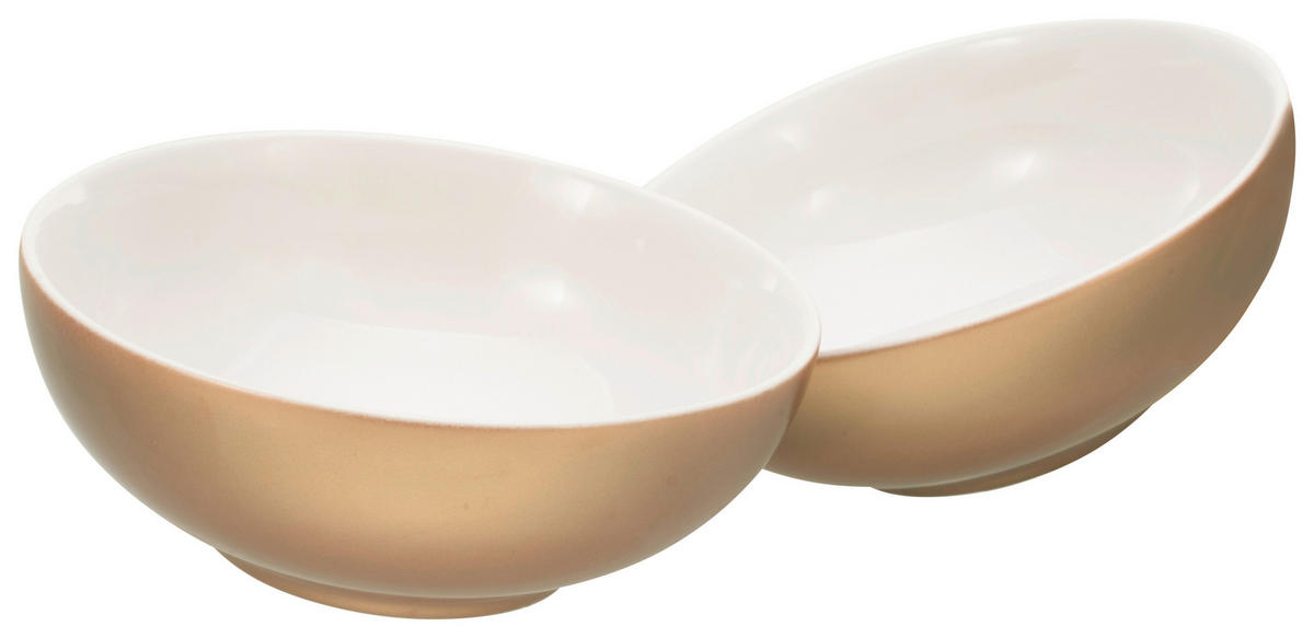 CreaTable Müslischalenset Golden Days gold Steinzeug Golden Days - gold/weiß - CreaTable