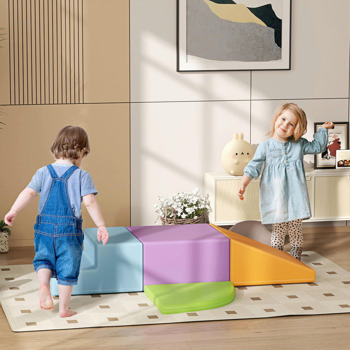 HOMCOM Bausteinset B/H/L: ca. 45x25x45 cm Bausteinset - multicolor (45,00/45,00/25,00cm) - HOMCOM