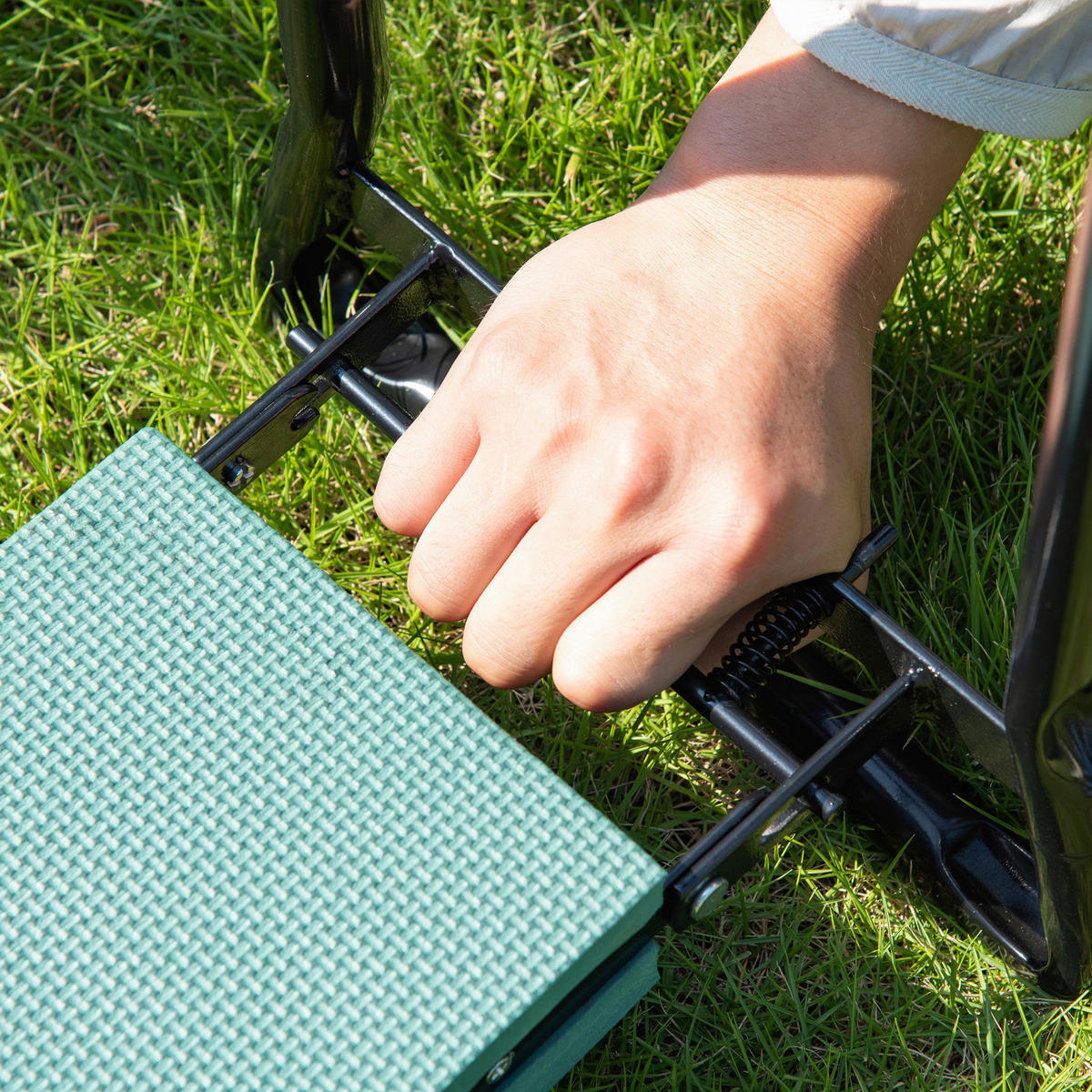 Outsunny Kniebank schwarz B/H/L: ca. 28x49x58 cm Kniebank 01-0134 - schwarz/dunkelgrün (58,00/28,00/49,00cm) - Outsunny