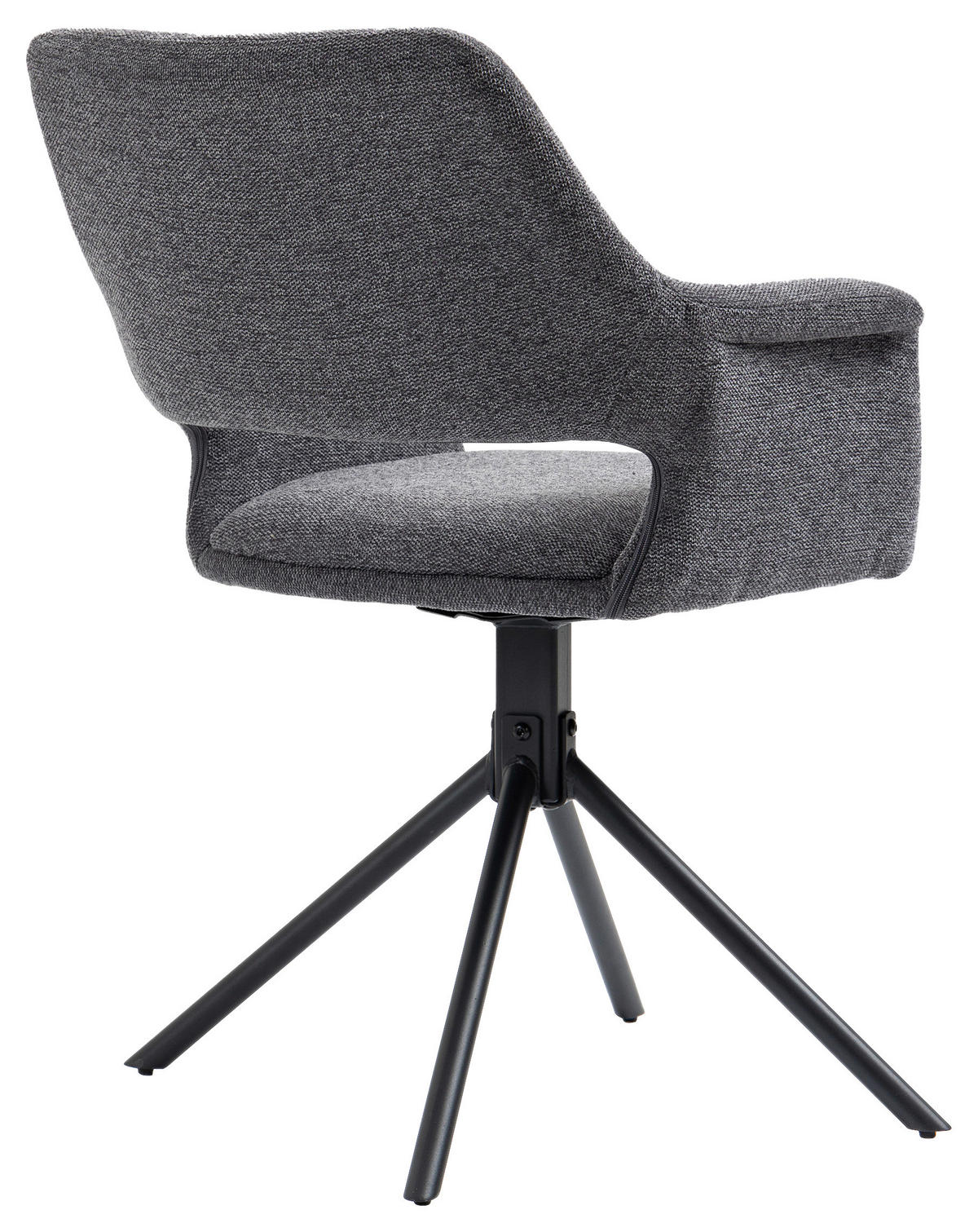 Stuhl ELEONORE 2er-Set grau schwarz Webstoff Metall B/H/T: ca. 57x84x61 cm ELEONORE 2er-Set - schwarz/grau (57,00/84,00/61,00cm) - byLIVING